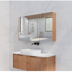 Solid timber flute mirror cabinet 1200